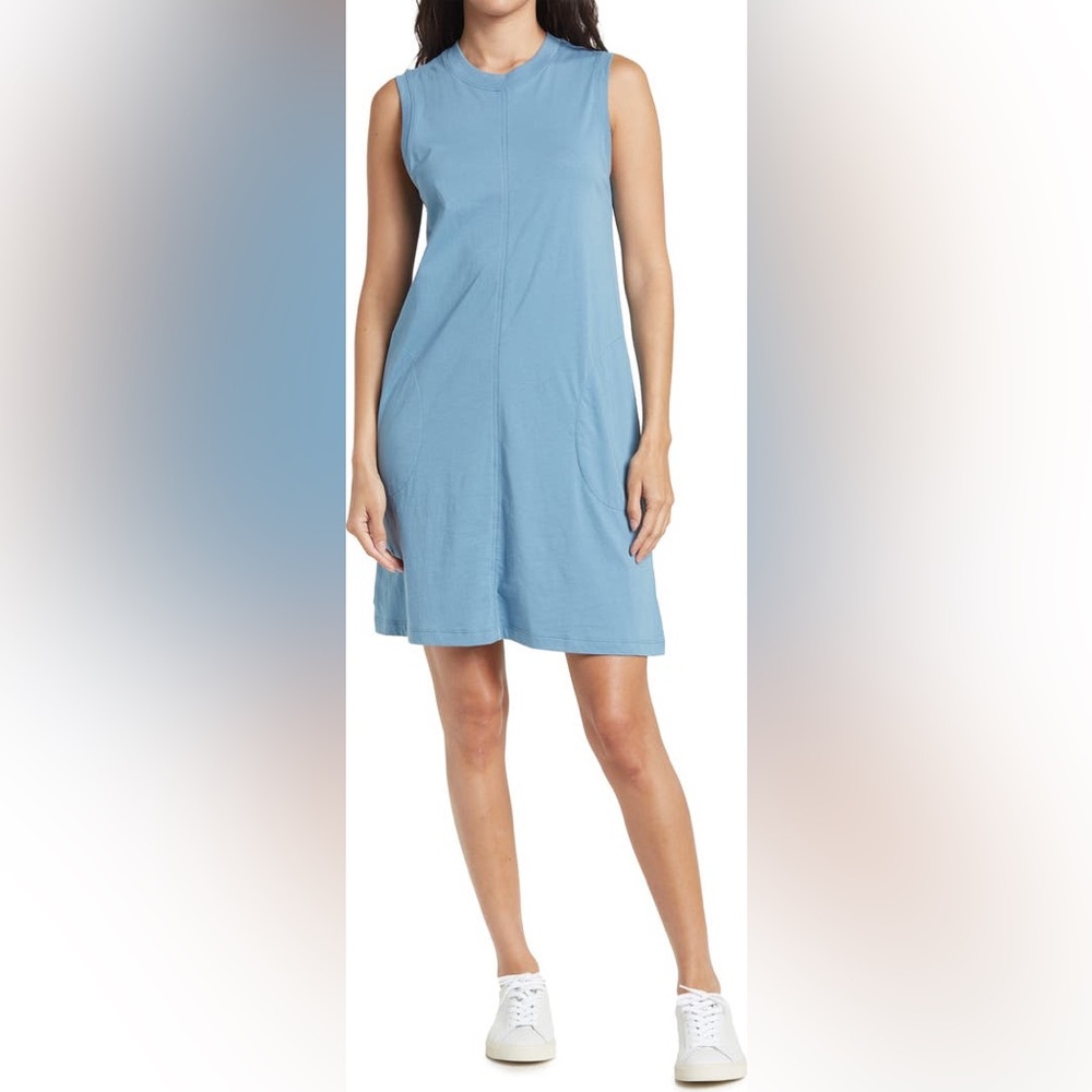 ATM Jersey Mini Dress in “antique blue” - NWT- Size M- MSRP $195